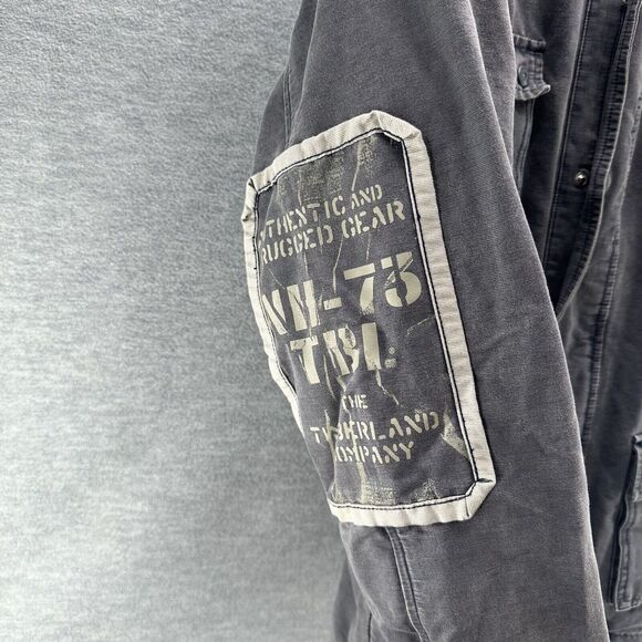 TIMBERLAND - Men's Gray Canvas Coat Field Chore Lined Jacket Size 14/Small - Picture 4 of 13